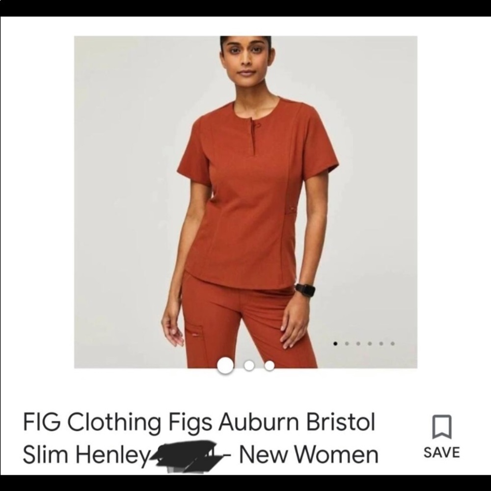 Figs Henley top sz medium